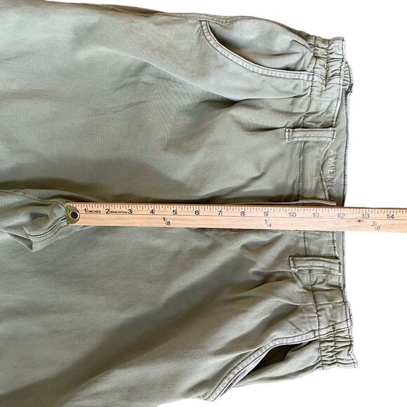 American Eagle Paperbag Pants Women Sz 10 Green High Rise Relaxed Coastal - Picture 5 of 7